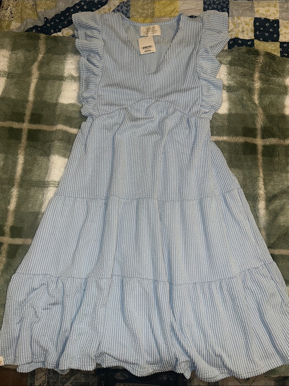 Simply Southern Light Blue Ruffle Dress